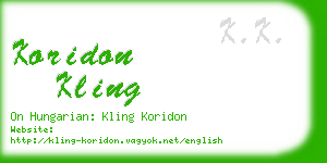 koridon kling business card